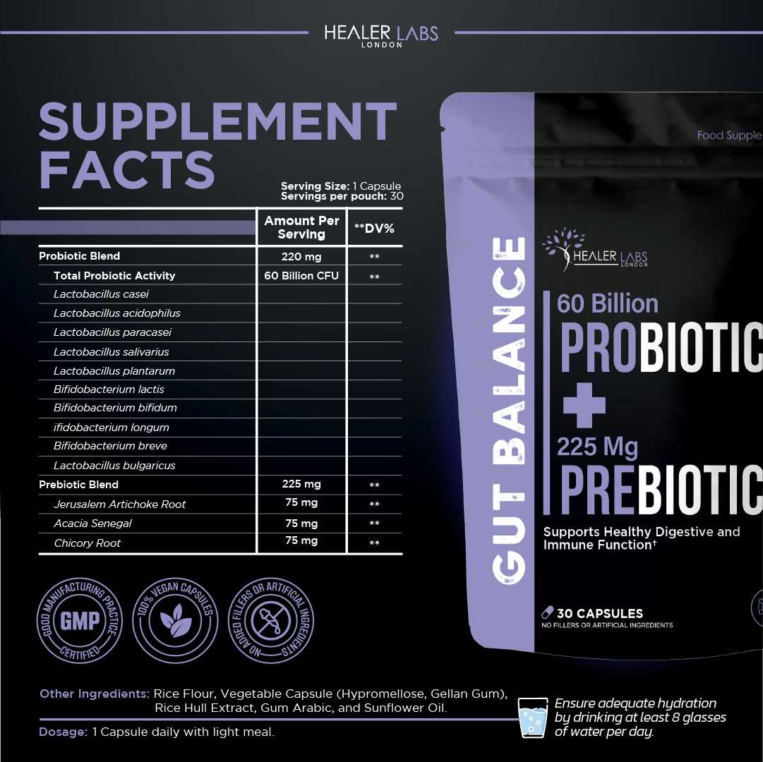 Probiotic + Prebiotic Blend Healer Labs London