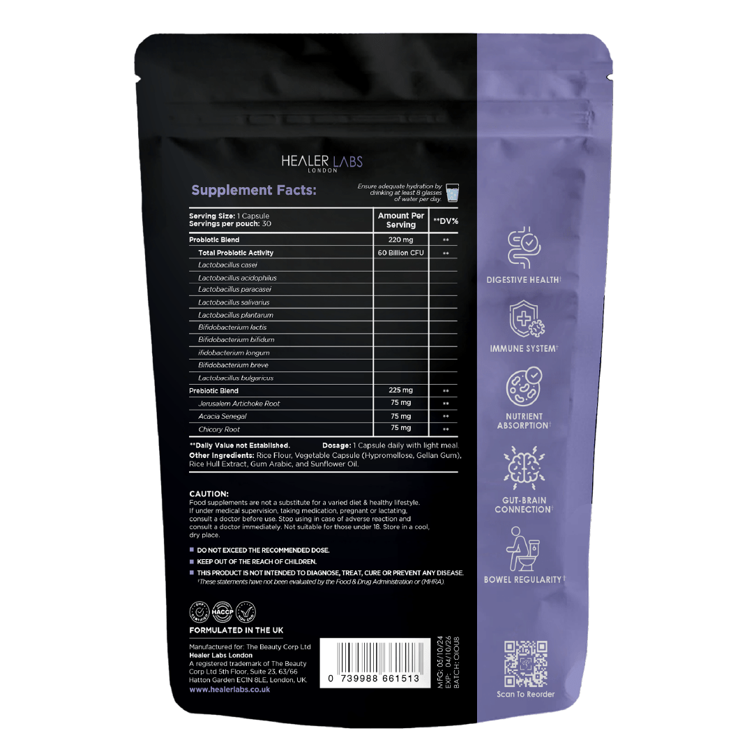 Probiotic + Prebiotic Blend Healer Labs London