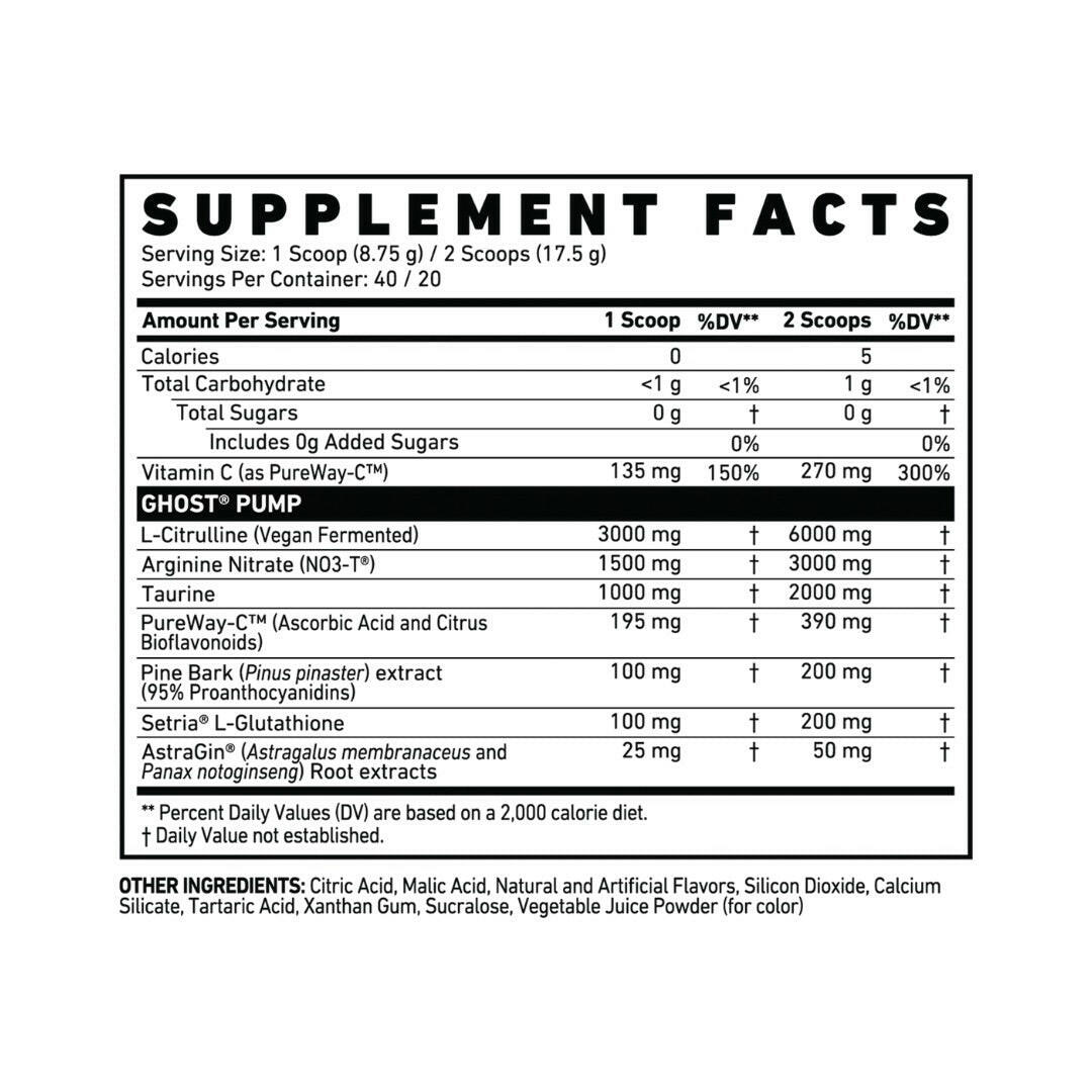 Ghost Pump V2 40 Servings By Healer Labs London