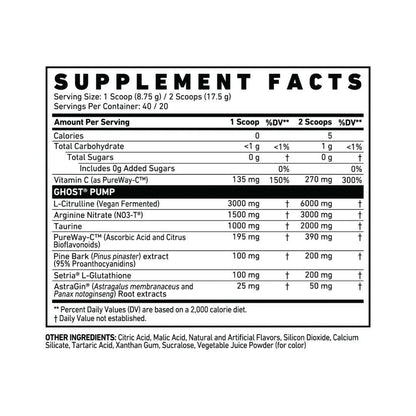 Ghost Pump V2 40 Servings By Healer Labs London