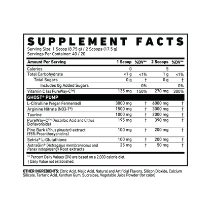 Ghost Pump V2 40 Servings By Healer Labs London