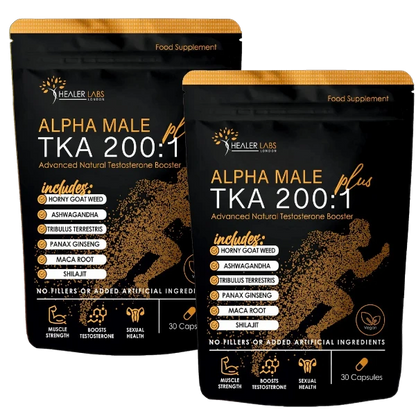 T Plus Ashwagandha, HGW, Tribulus Terrestris, Shilajit, Maca & Ginseng ( Pack of 2 ) By Healer Labs London