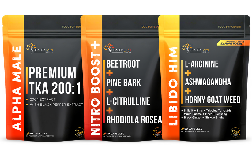 Healer Labs Libido & Erectile Dysfunction and Testosterone Support Stack