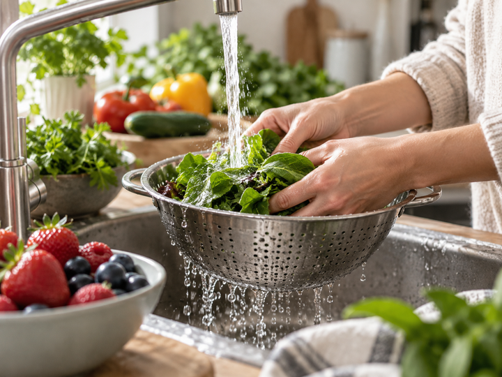 Groente en fruit wassen