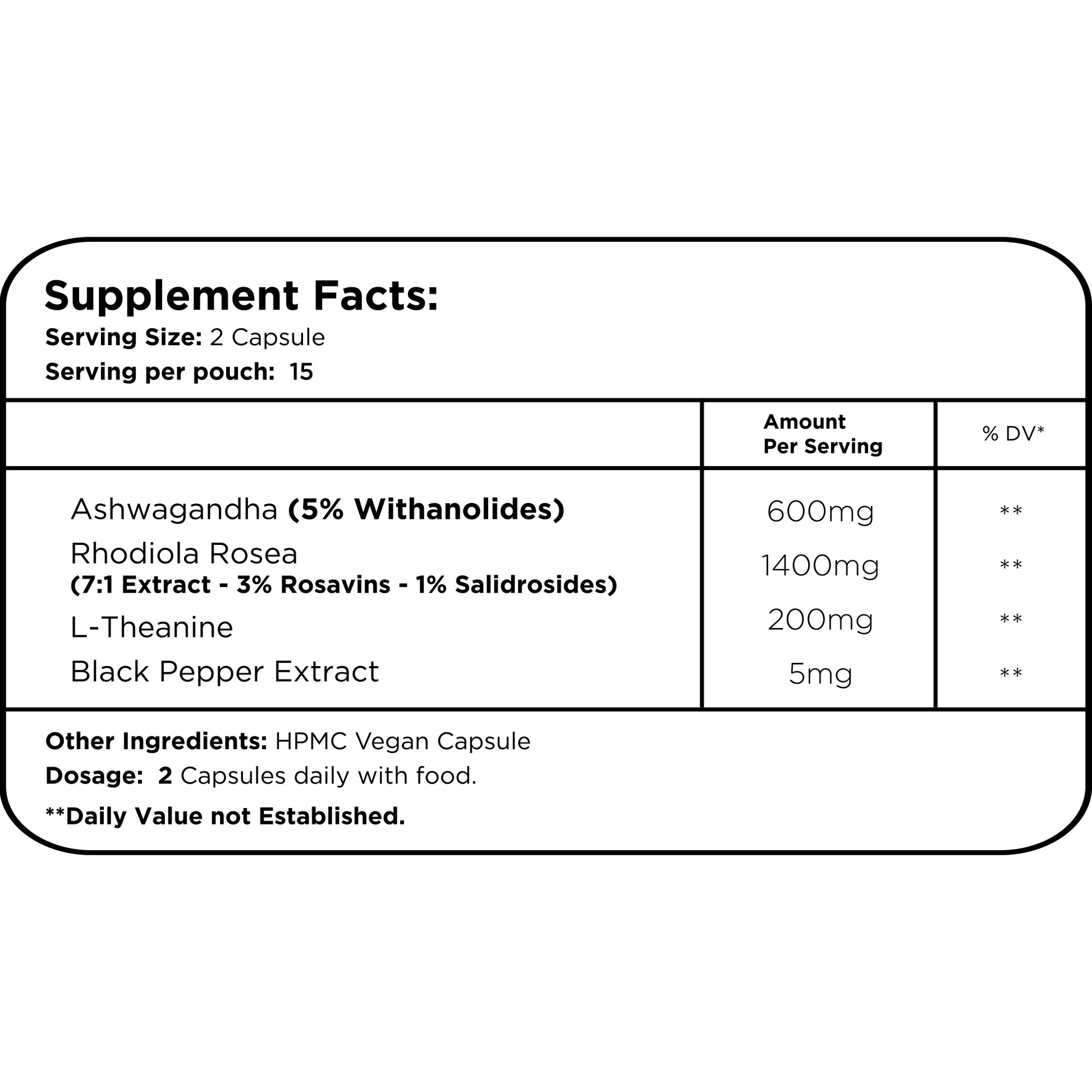 Ashwagandha Rhodiola Rosea L Theanine By Healer Labs London
