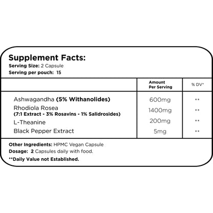 Ashwagandha Rhodiola Rosea L Theanine By Healer Labs London