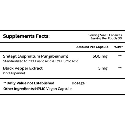 Himalayan Shilajit 60 Capsules By Healer Labs London