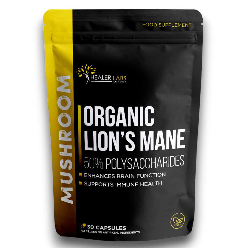 Organic Lions Mane 50% Polysaccharides 30 Capsules