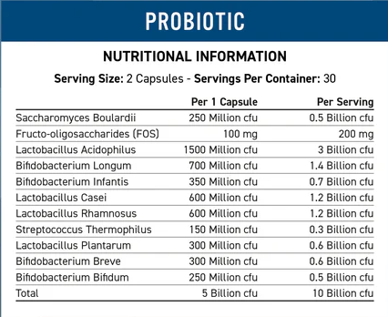 Probiotic Advanced Multi-Strain Formula 60Caps By Healer Labs London