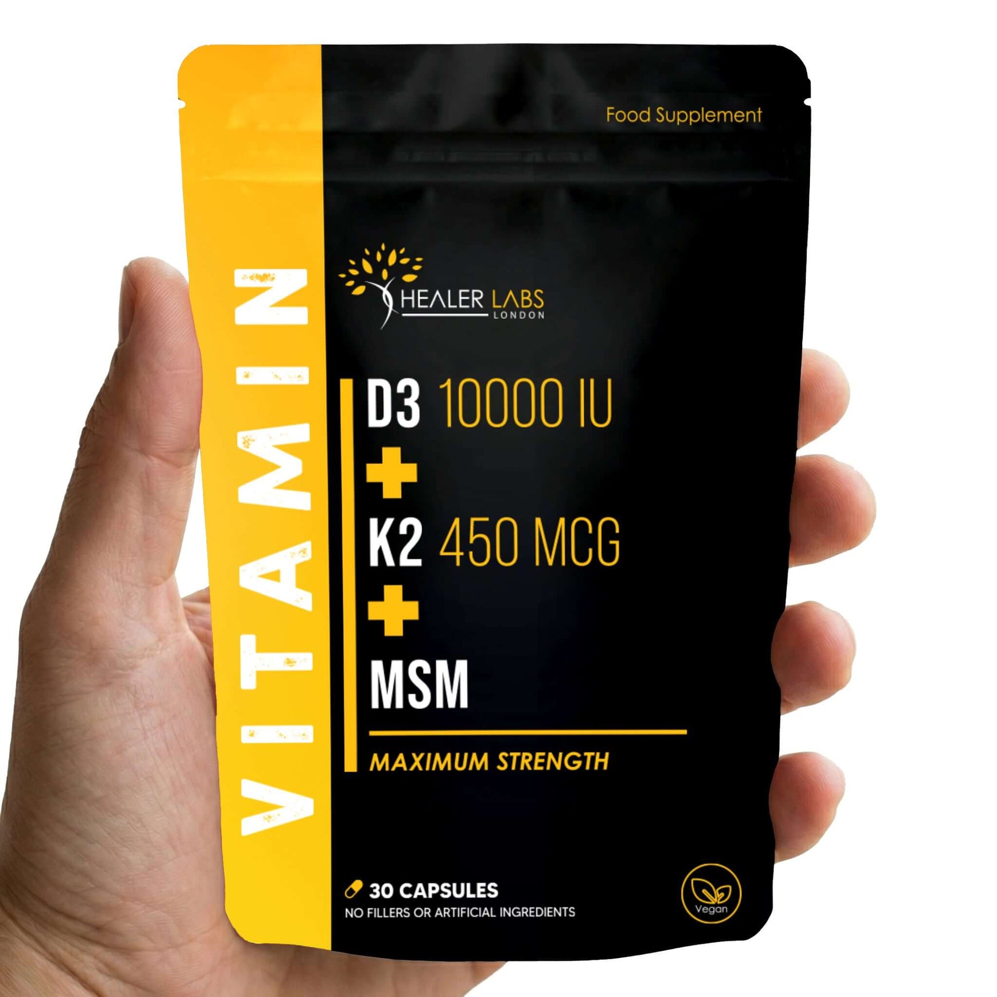 Vitamin D3 + K2 + MSM By Healer Labs London