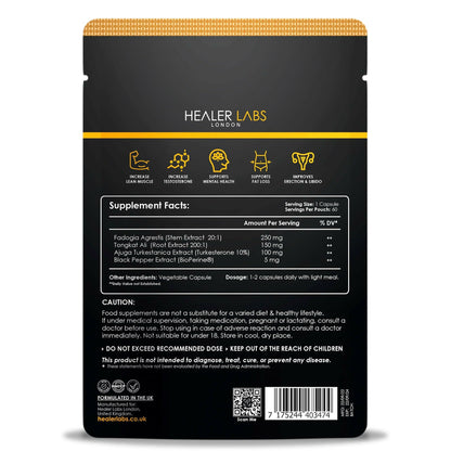 Fadogia Agrestis + TongkatAli + Turkesterone By Healer Labs London