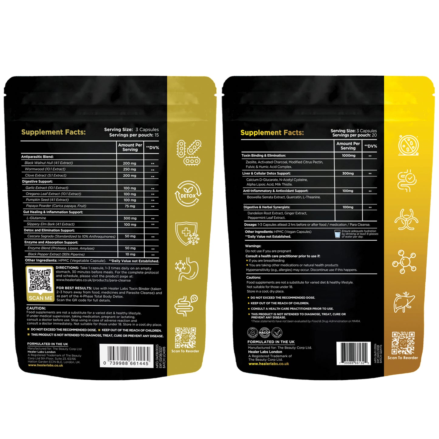 Para Cleanse & Toxin Binder + Stack By Healer Labs London