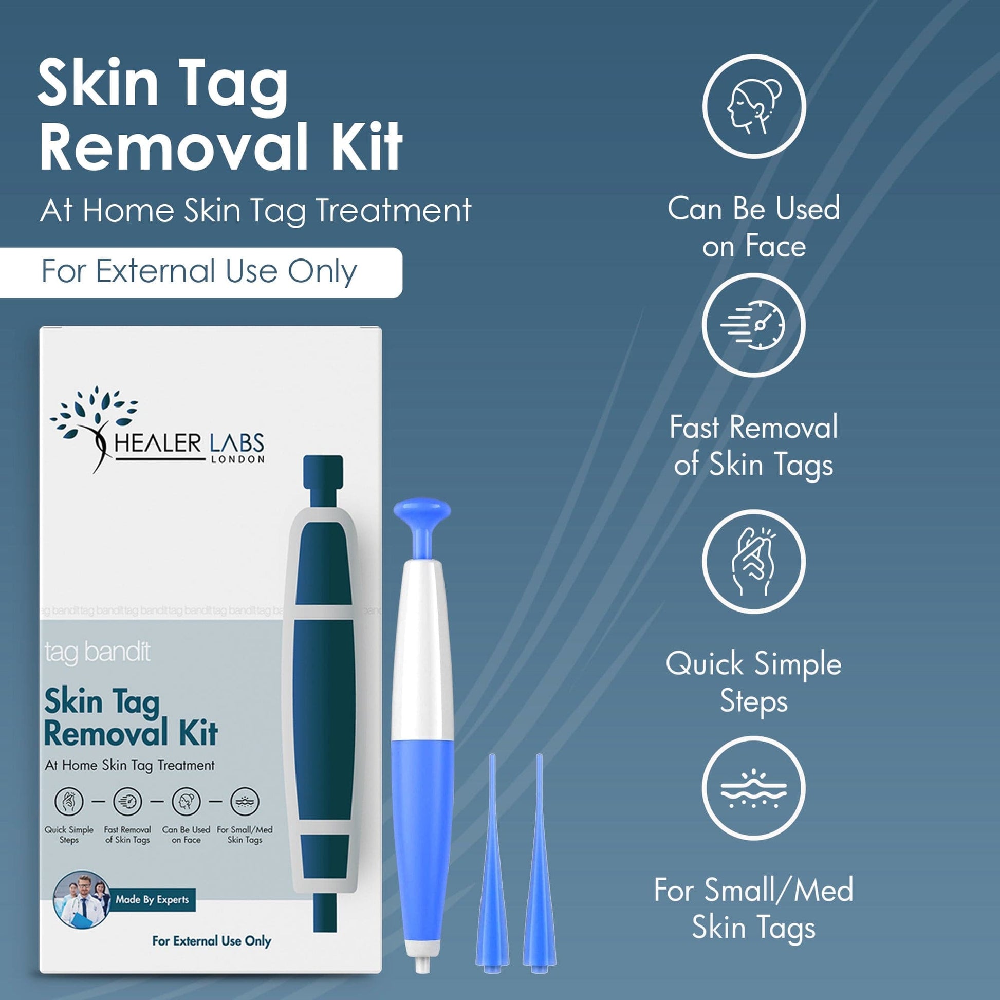  Healer Labs London - Tag Bandit Auto Skin Tag Removal Kit - The Beauty Corp.